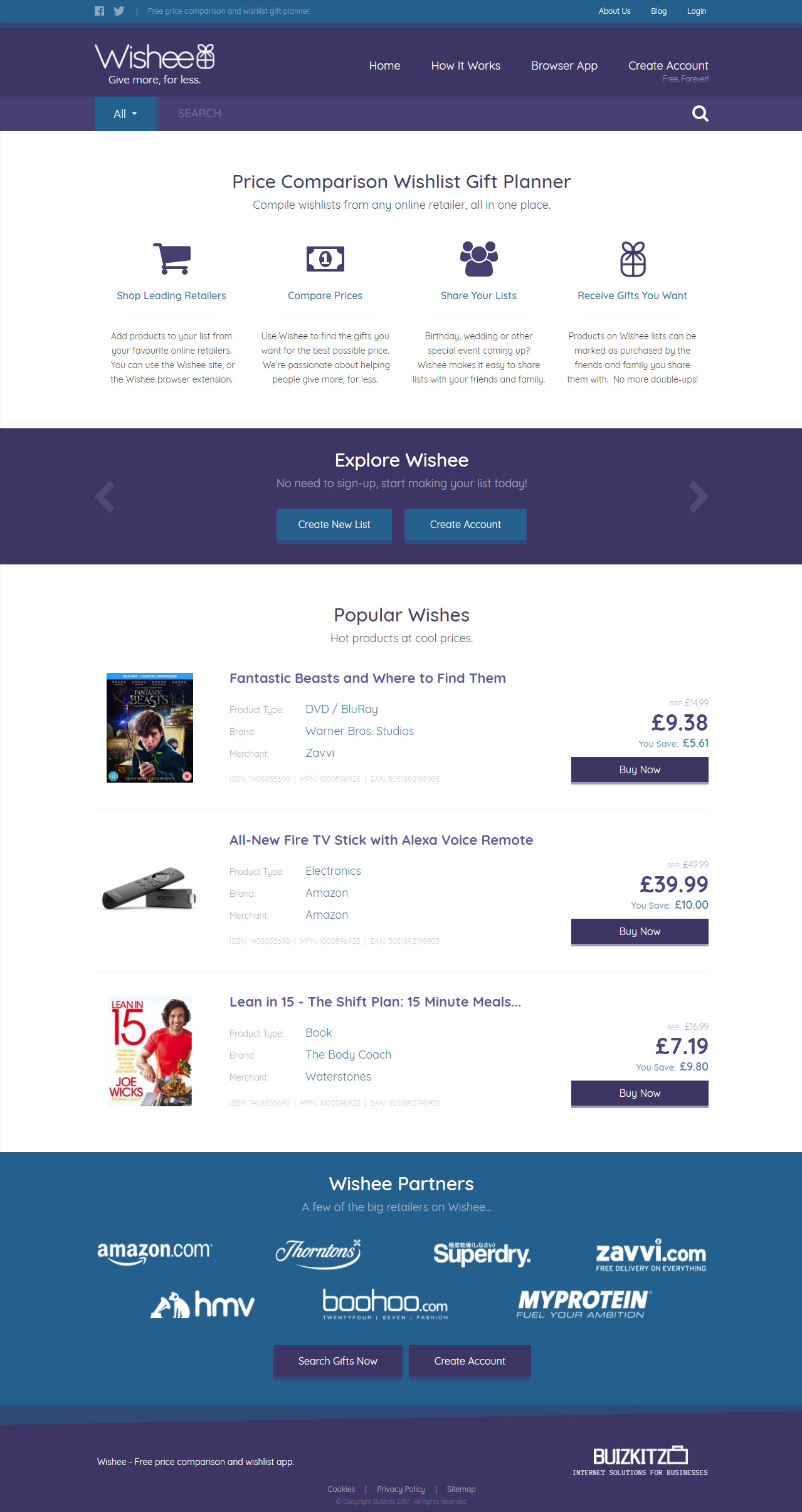 Wishee Web Design Home Page